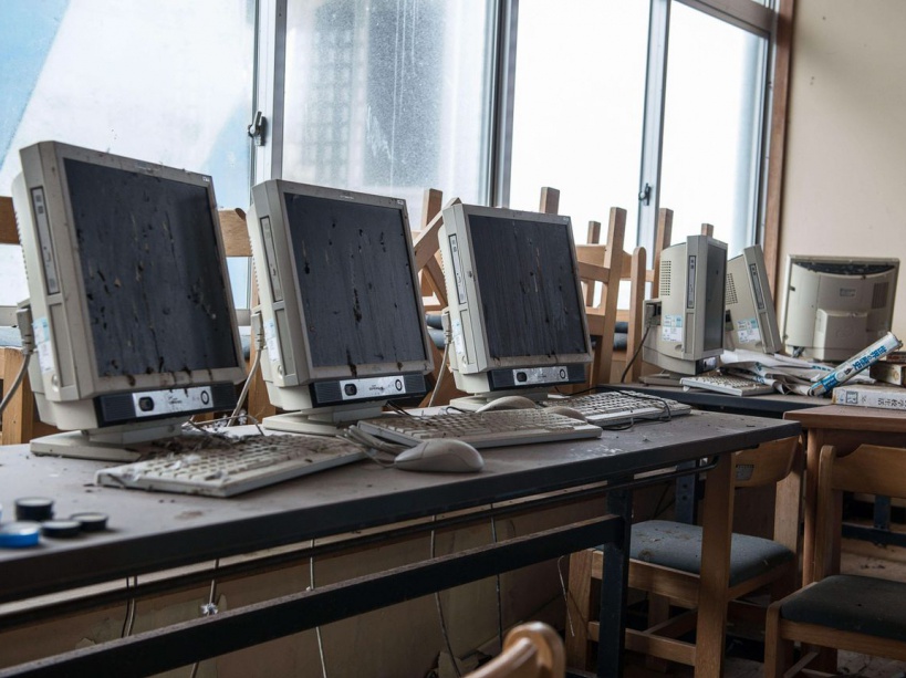 EXCLUSIVE. SPECIAL FEES APPLY . MANDATORY CREDIT: Arkadiusz Podniesinski/REX Shutterstock Mandatory Credit: Photo by Arkadiusz Podniesinski/REX Shutterstock (5224634ax) Computer screens left unattended Fukushima, Japan - Sep 2015 FULL COPY: http://www.rexfeatures.com/nanolink/r7ku MINIMUM USE FEE A photographer has taken stunning and revealing pictures of the exclusion zone from the 2011 Fukushima Nuclear Disaster. Within a 20km radius the radioactive exclusion zone demonstrates the dangerous nature of nuclear energy. A network of abandoned towns and villages that once housed hundreds of thousands of people, the exclusion zone of the largest nuclear accident since Chernobyl is eerie and frightening. /EXCL_Rex_Fukushima_03/EXCLUSIVE. SPECIAL FEES APPLY . MANDATORY CREDIT: Arkadiusz Podniesinski/REX Shutterstock/1510071744