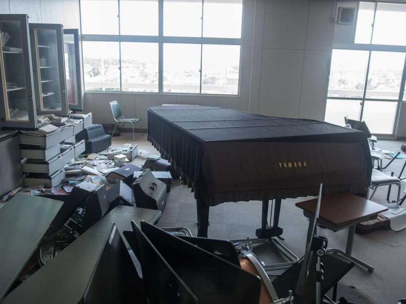 EXCLUSIVE. SPECIAL FEES APPLY . MANDATORY CREDIT: Arkadiusz Podniesinski/REX Shutterstock Mandatory Credit: Photo by Arkadiusz Podniesinski/REX Shutterstock (5224634df) A piano and musical instruments on the floor after residents were evacuated following the Fukushima nuclear disaster Fukushima, Japan - Sep 2015 FULL COPY: http://www.rexfeatures.com/nanolink/r7ku MINIMUM USE FEE A photographer has taken stunning and revealing pictures of the exclusion zone from the 2011 Fukushima Nuclear Disaster. Within a 20km radius the radioactive exclusion zone demonstrates the dangerous nature of nuclear energy. A network of abandoned towns and villages that once housed hundreds of thousands of people, the exclusion zone of the largest nuclear accident since Chernobyl is eerie and frightening. /EXCL_Rex_Fukushima_18/EXCLUSIVE. SPECIAL FEES APPLY . MANDATORY CREDIT: Arkadiusz Podniesinski/REX Shutterstock/1510071819