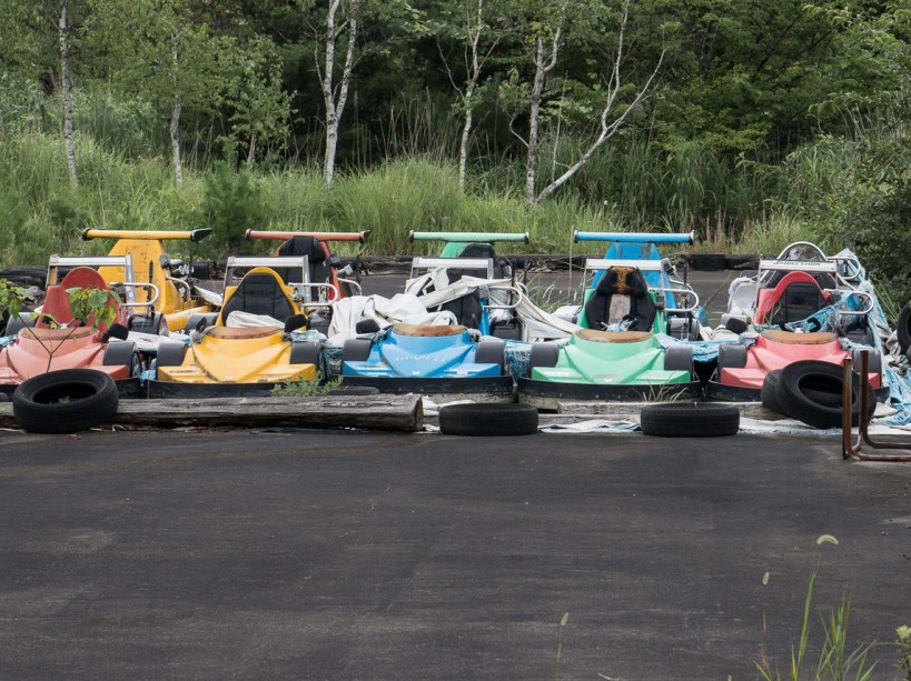 EXCLUSIVE. SPECIAL FEES APPLY . MANDATORY CREDIT: Arkadiusz Podniesinski/REX Shutterstock Mandatory Credit: Photo by Arkadiusz Podniesinski/REX Shutterstock (5224634bv) Go karts lined up and ready to race Fukushima, Japan - Sep 2015 FULL COPY: http://www.rexfeatures.com/nanolink/r7ku MINIMUM USE FEE A photographer has taken stunning and revealing pictures of the exclusion zone from the 2011 Fukushima Nuclear Disaster. Within a 20km radius the radioactive exclusion zone demonstrates the dangerous nature of nuclear energy. A network of abandoned towns and villages that once housed hundreds of thousands of people, the exclusion zone of the largest nuclear accident since Chernobyl is eerie and frightening. /EXCL_Rex_Fukushima_09/EXCLUSIVE. SPECIAL FEES APPLY . MANDATORY CREDIT: Arkadiusz Podniesinski/REX Shutterstock/1510071935
